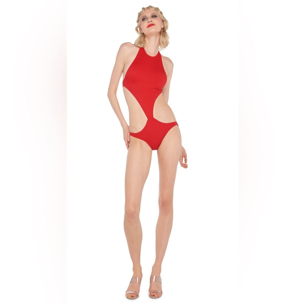 NWT Norma Kamali red one piece swimsuit